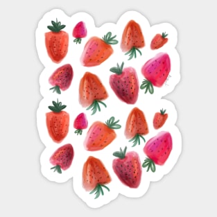 Hand-drawn Strawberry Design Sticker